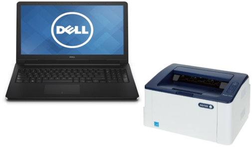 laptop Dell cu imprimanta xerox
